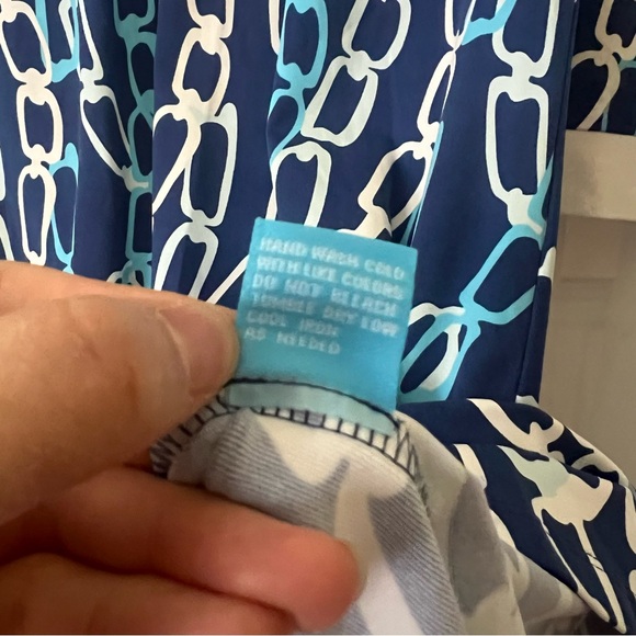 J. McLaughlin Blue Chainlink Gisele Catalina Cloth Dress Sz M - Picture 5 of 10